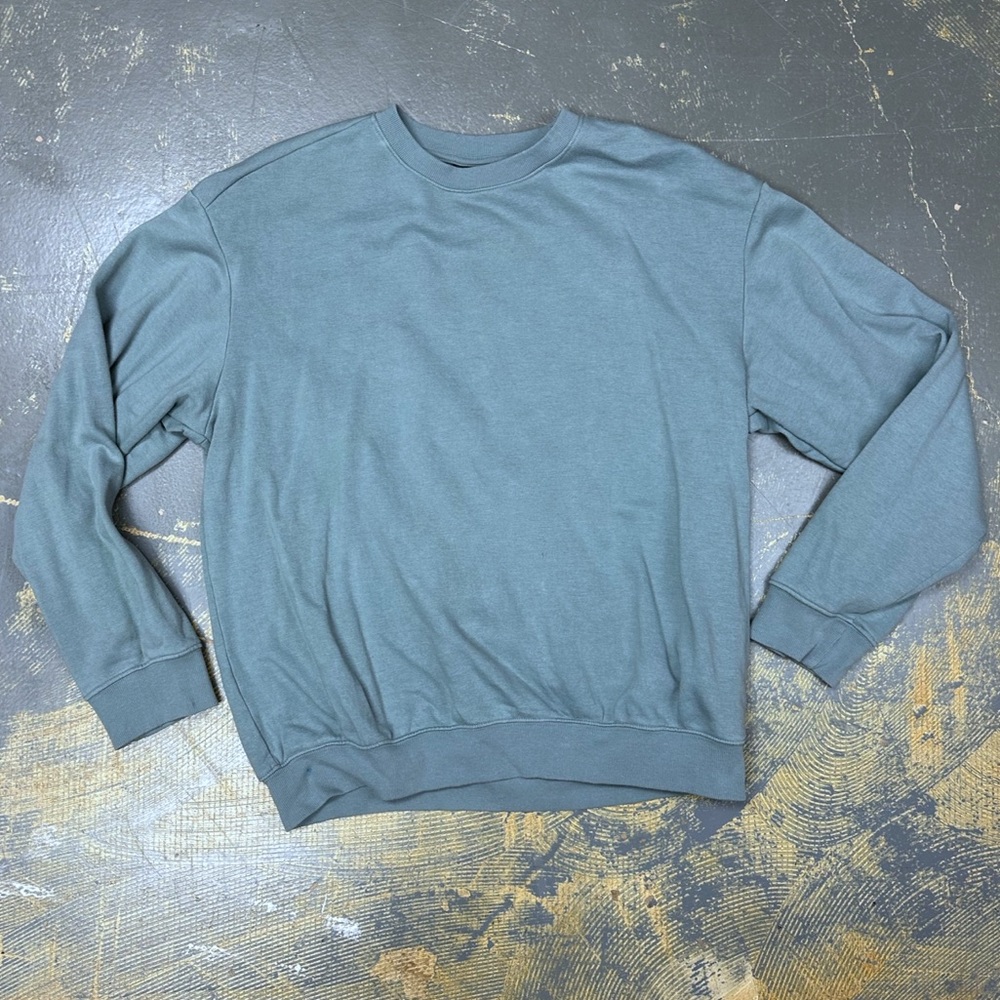 H&M Pullover Crew Neck Sweater Cotton Medium Sage Green Teal
